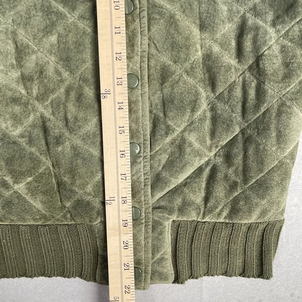 Uniform‎ John Paul Richard Suede Pull Over Sweater Women Green Large Crop Top
